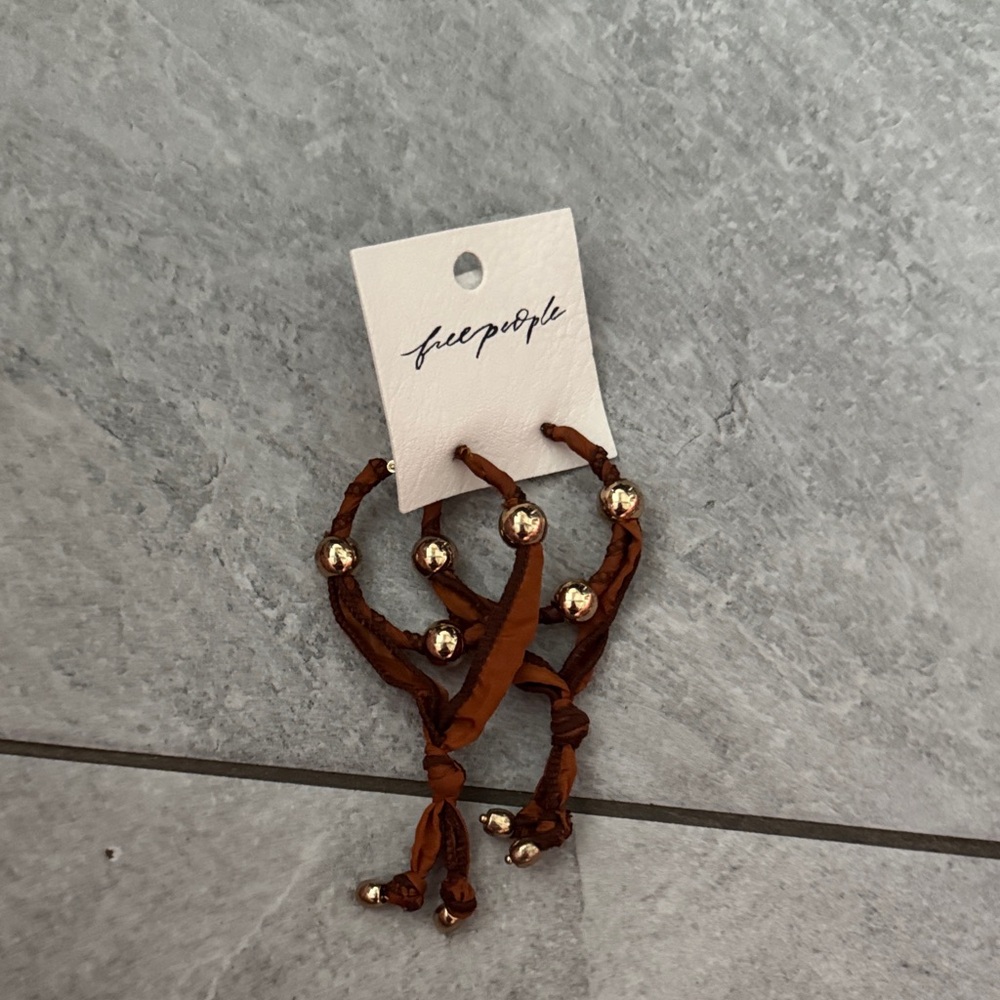 Brown Earrings with Gold Accents